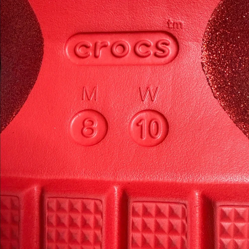 Hello Kitty Red and White Crocs with Bow Unisex Women size‎ 10 Men’s size 8